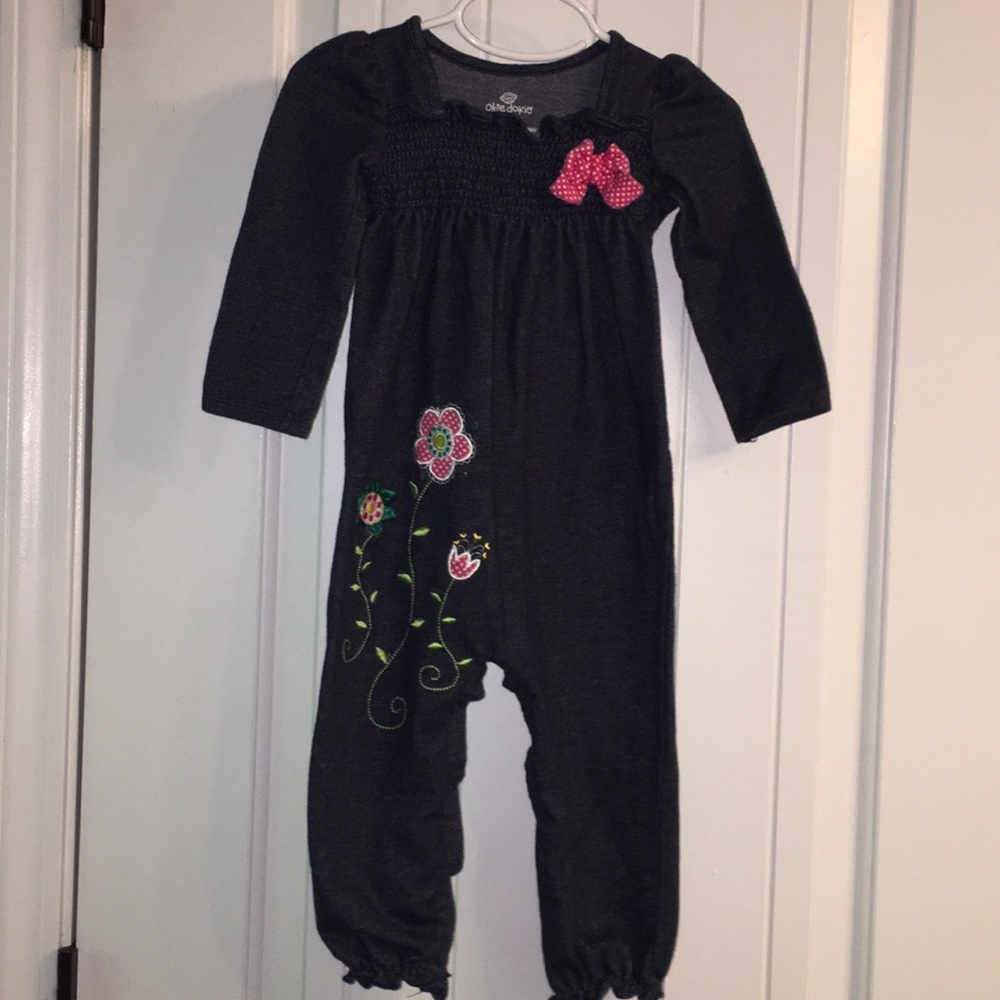 Okie Dokie Flower Embroidered Jumper-  18 months